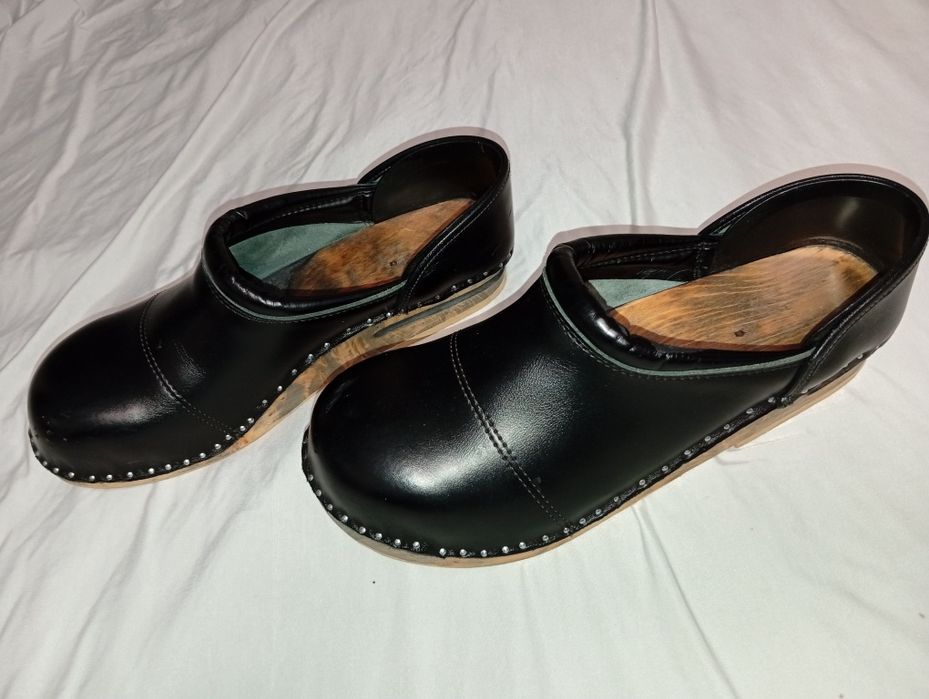 Стильные, кожаные Сабо (Клоги) на Деревянной подошве