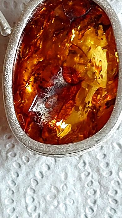 Kolia srebro 9q5 bursztyn bałtycki