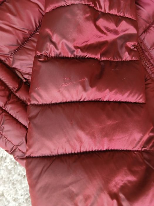 Bordowa burgungowa kurtka pikowana lekko ocieplana XS