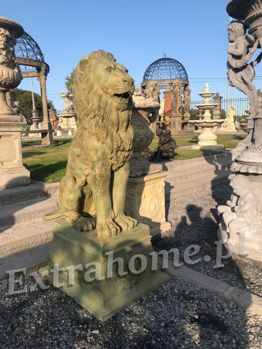 Lew z brązu H 117cm, Rzeźba Lwa z brązu . Lwy pałacowe .2szt