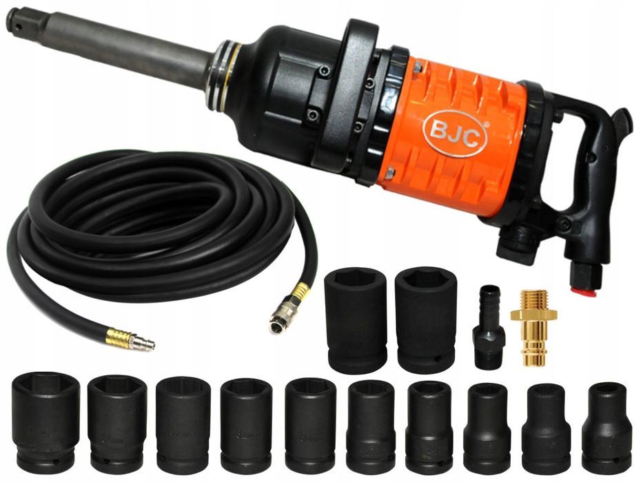 Klucz Udarowy Pneumatyczny Bjc 997 1' 5500Nm 2 Nasadki Wąż Zestaw