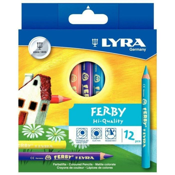 Kredki Ferby trójkątne 12kol LYRA Lyra etui kartonowe,