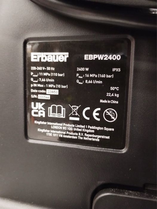 Myjka ciśnieniowa Erbauer 160 bar 2400 W