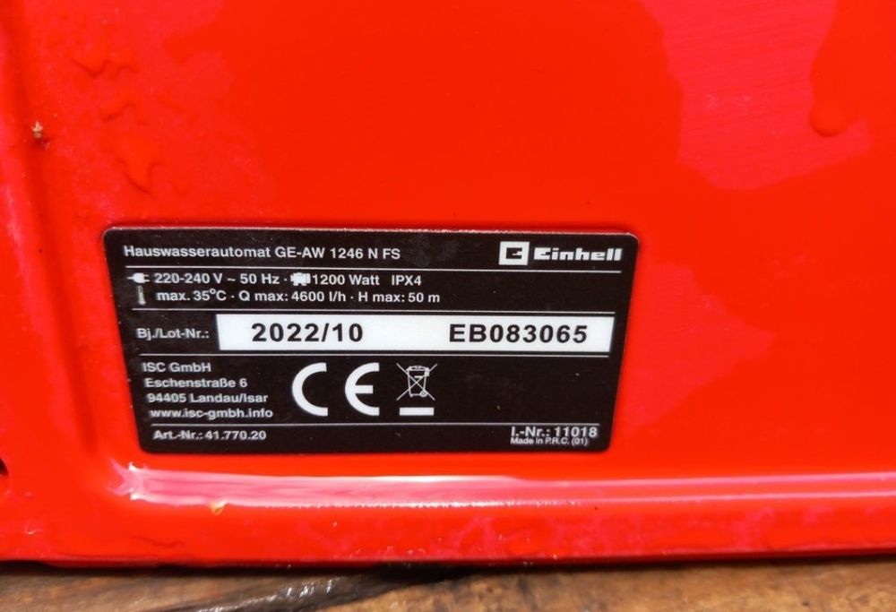 Pompa powierzchniowa Einhell GE-AW1246 1200 W 4600 l/h