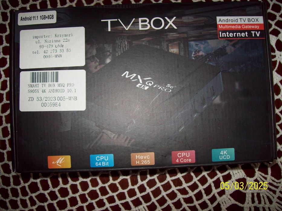 Odtwarzacz multimedialny MXQ PRO S905 8GB