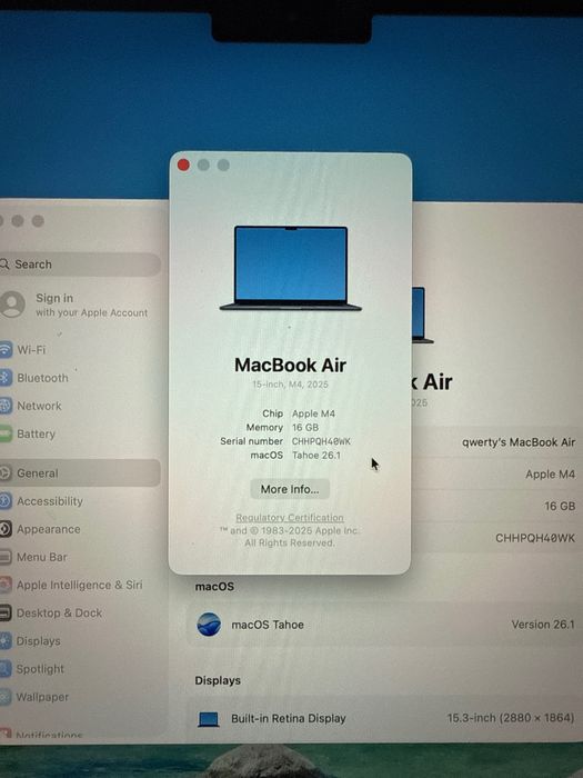 Macbook Air 15 2025 M4 256GB