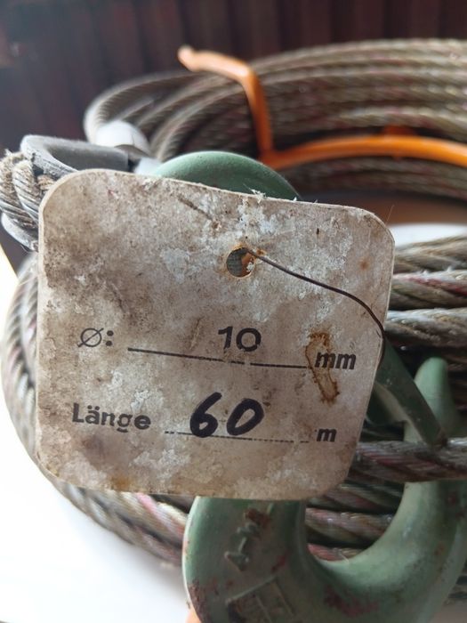 Cabo de aco galvanizado novo 10mm 60 metros