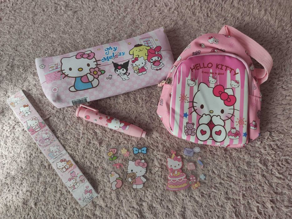 Hello Kitty torebka na ramię, piórnik, gumka