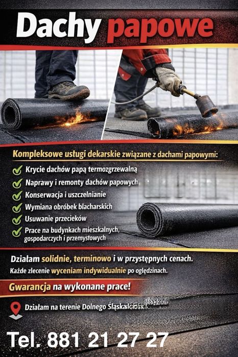 Usługi dekarskie dekarz PAPA papiarz dachy płaskie