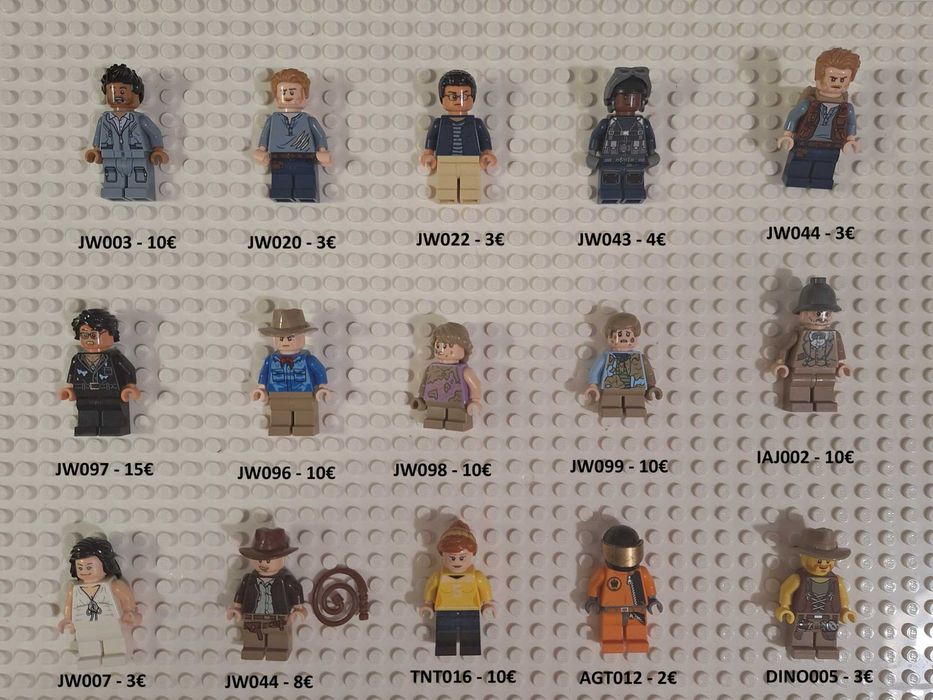 Minifiguras lego indiana jones, jw, minecraft, nexo, castle, etc