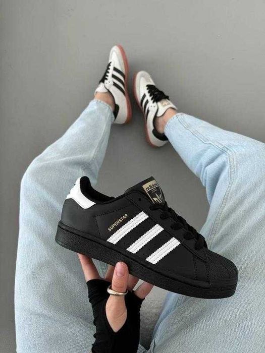 (БЕЗ ПЕРЕДОПЛАТИ) Adidas Superstar Black адідас суперстар чорні