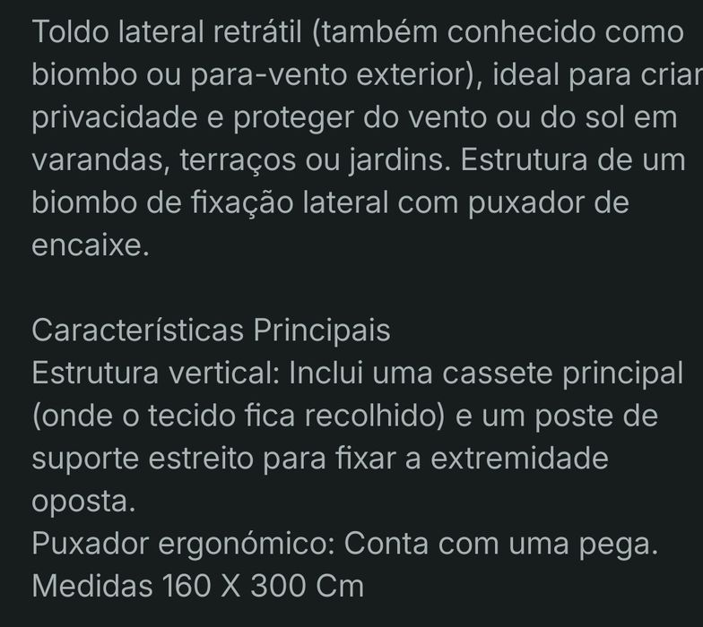 Toldo divisório excelente qualidade