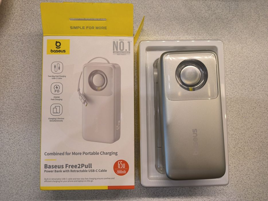 Павербанк Baseus free2pull 20000 mAh 65W новий