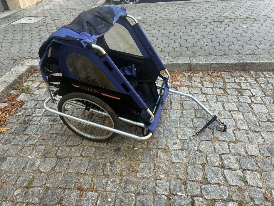 Atrelado de bicicleta para 2 crianças