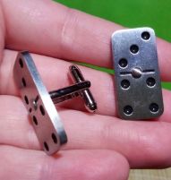 старые запонки металл под серебро домино крутые как новые ГЕРМАНИЯ