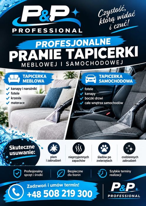 Pranie tapicerki meblowej i samochodowej