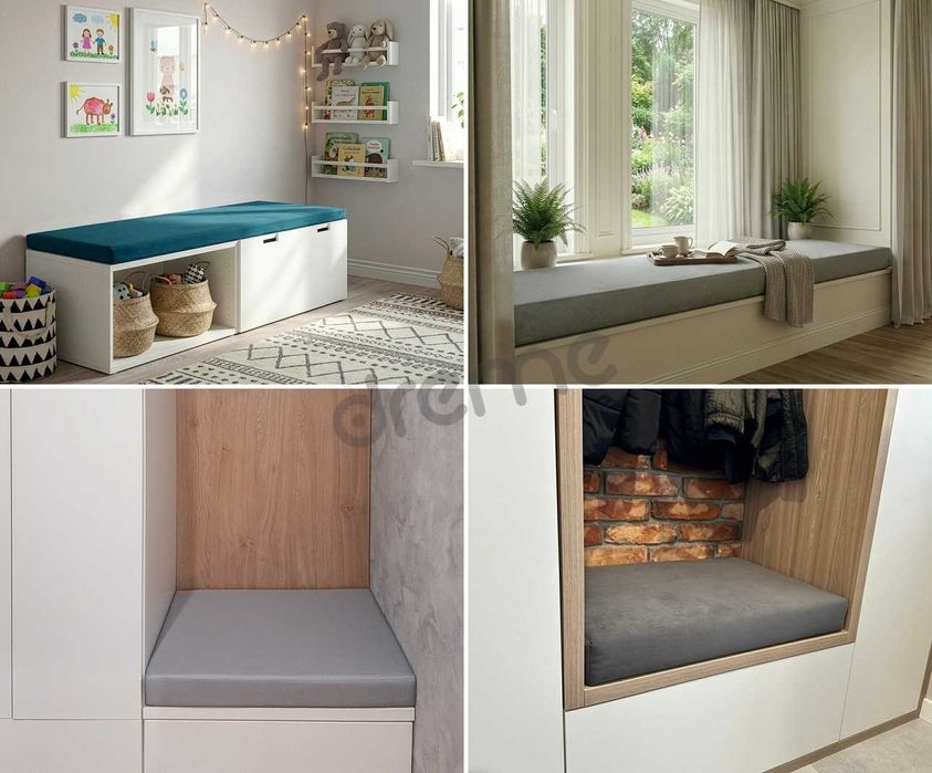 Poduszka siedzisko na wymiar materac wnęki parapet wygodny