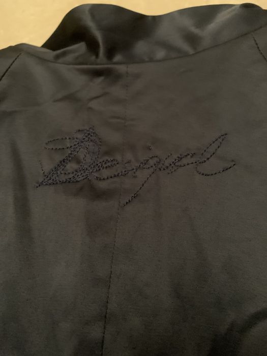Desigual granatowy płaszcz, trencz r. S, wzory 3D przejściowy