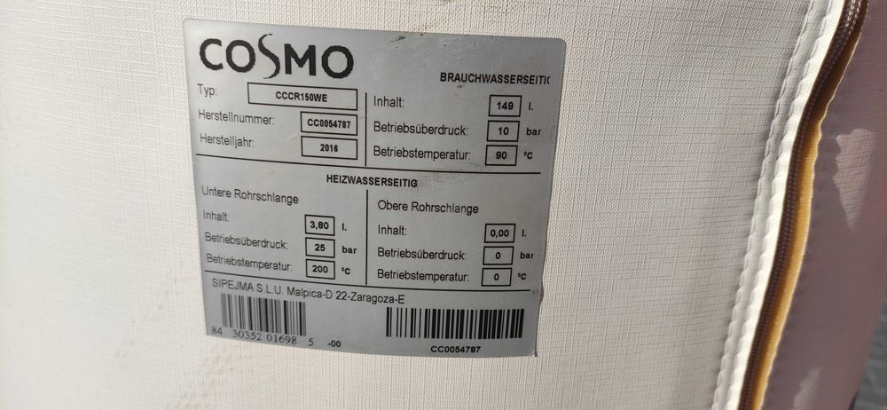 Bojler 150 / 200 / 300 L wężownica nierdzewny nierdzewka GWARANCJA COSMOCELL