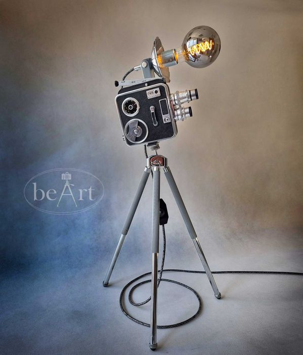 Piękna retro LAMPA z aparatu MEOPTA 8IIA vintage