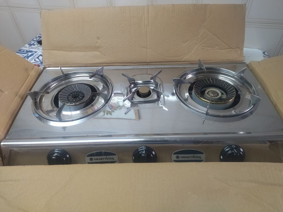 Fogão inox a gás de 3bocas