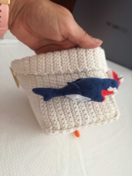 Caixa de arrumação em linha com ventosa decorada com peixes