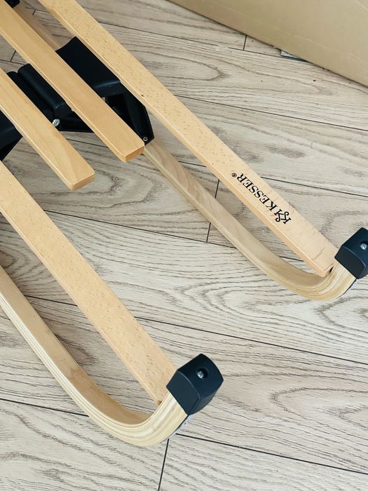 Drewniane sanki składane metalowe płozy Sanki Kesser Nowe