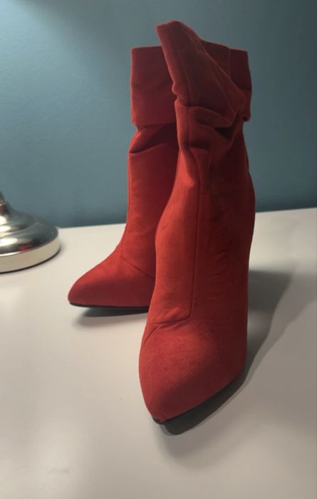 Czerwone botki zimowe #DeeZee