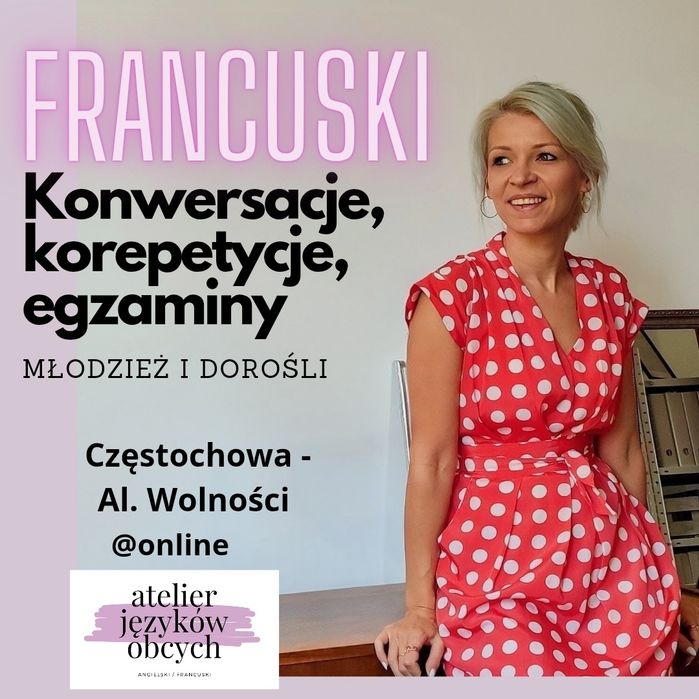 FRANCUSKI online i stacjonarnie w centrum,korepetycje wszystkie poziom
