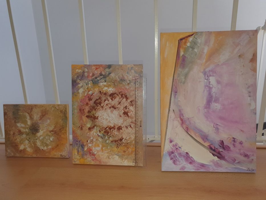 Conjunto 3 quadros a oleo64751002607361120