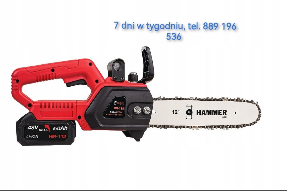 Piła łancuchowa 30cm na akumulator 12" 2 aku 48v 5Ah Ostrowiec Św.Nowa