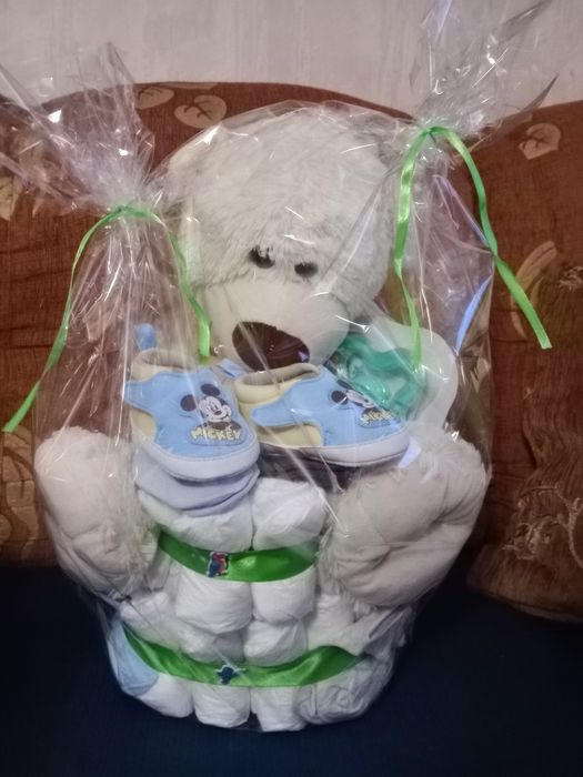 Tort z pampersów , narodziny dziecka, chrzciny,babyshower.