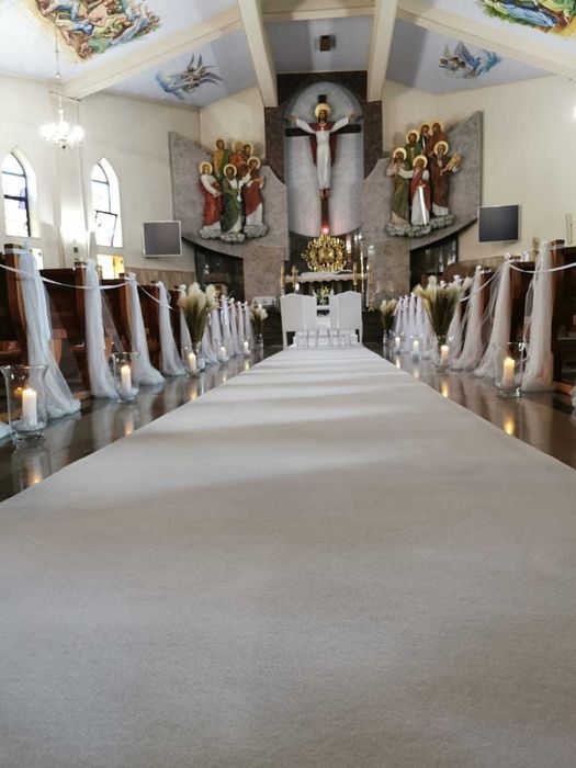 Dekoracja Kościoła Ślub Wesele Grube Dywany kolory Skrzydła Anielskie