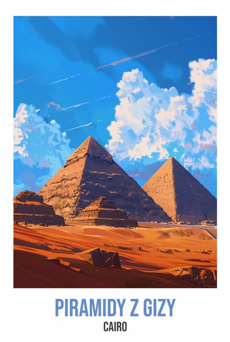 Plakat 67,5x100cm Piramidy z Gizy