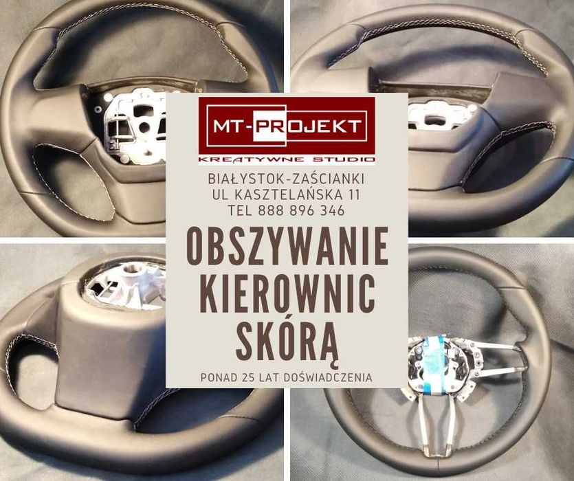 Obszywanie skórą kierownic, gałek, mieszków - Białystok