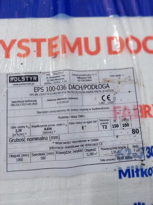 Styropian eps100 dach/podloga 8 i 2cm