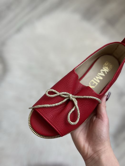 Czerwone sandały saszki polska produkcja kamex eko skóra 38