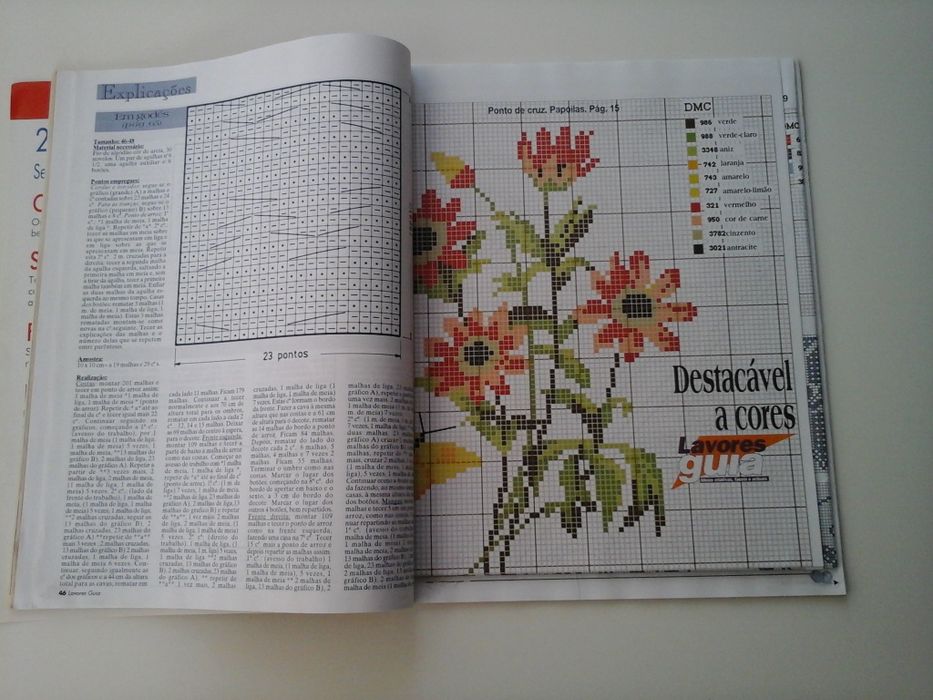 Revistas antigas de lavores e bordados