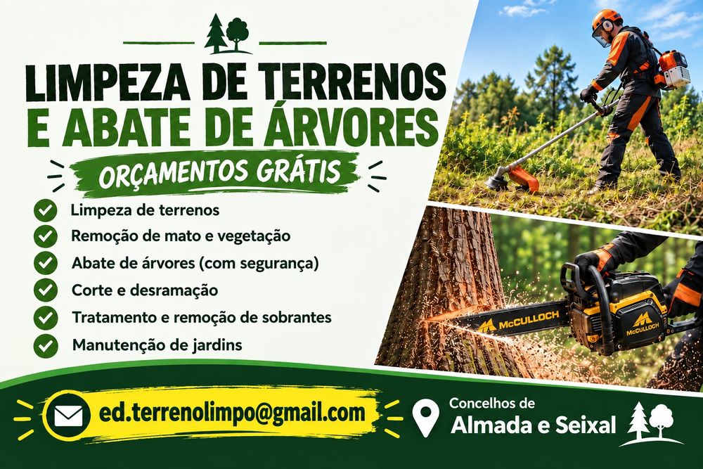 Limpeza de terrenos e abate de árvores