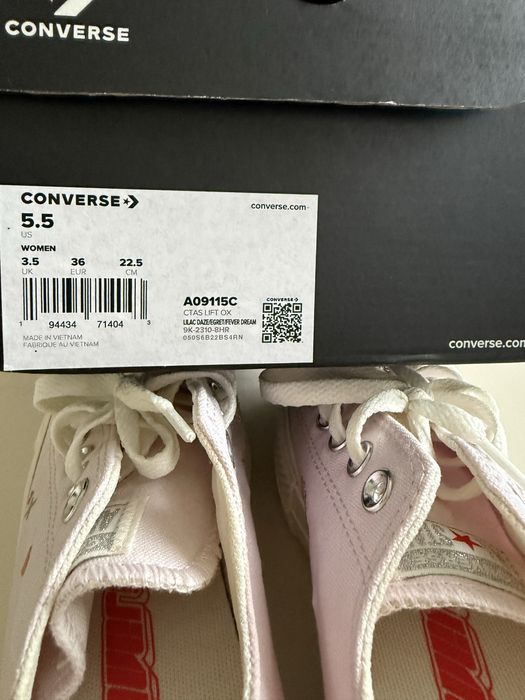 Кеди Converse на платормі , колір ліловий