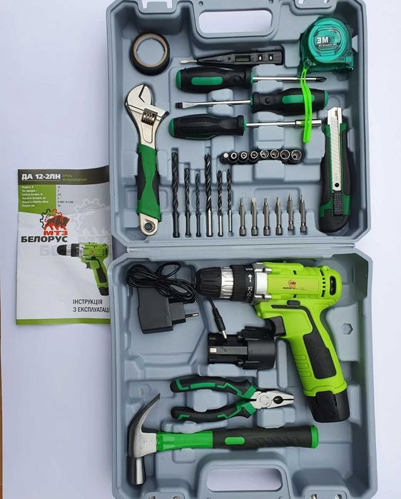 Шуруповерт С большим набором МИНСК МТЗ Белорус 12В 2Ак
