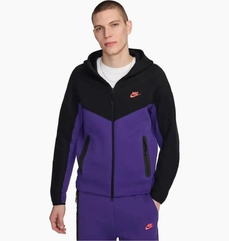 Оригінал! Костюм Nike Tech Fleece (чорно-фіолетовий) (S)