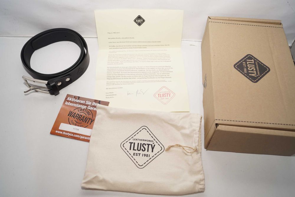 Pasęk męski skórzany czarny TLUSTY & Co. 115cm z naturalnej skóry