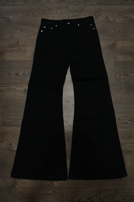 Джинсы клеш черные Rick Owens bolan black flared jeans