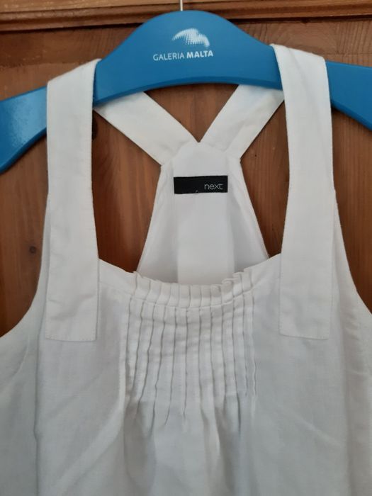 Next fenomenalna, nowa sukienka lniana premium white r XL i 42 - 44