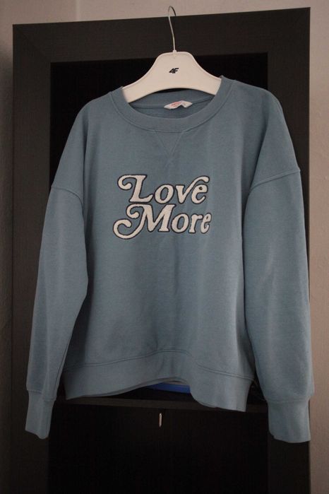Bluza markowa damska L na polarze kolor podpalany niebieski