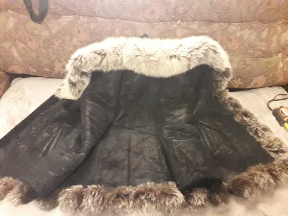 Дубленка парка мех песец