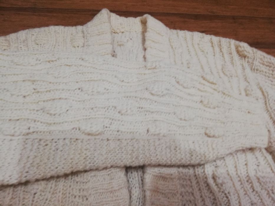 NOWY-100% WELNA-OWCZA- naturalna- sweter-kardigan