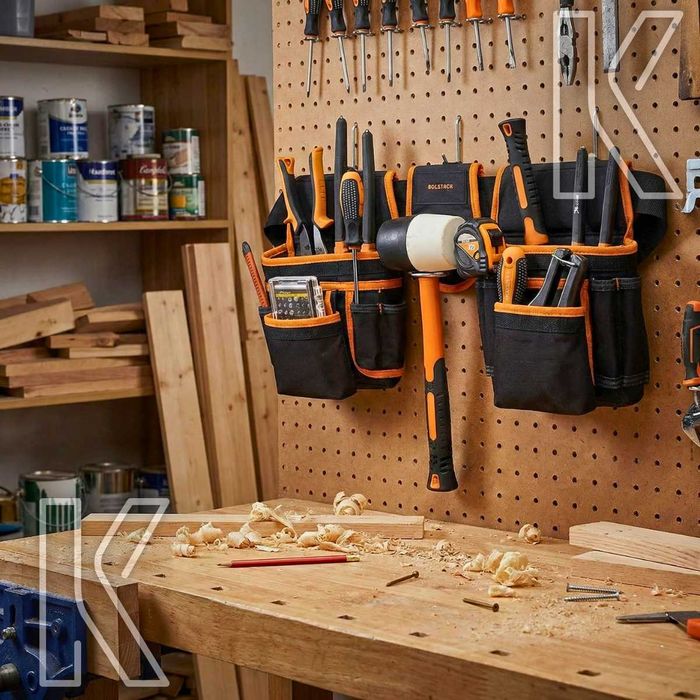 Pas Monterski Narzędziowy Budowlany 22 Kieszenie Uchwyt na Młotek