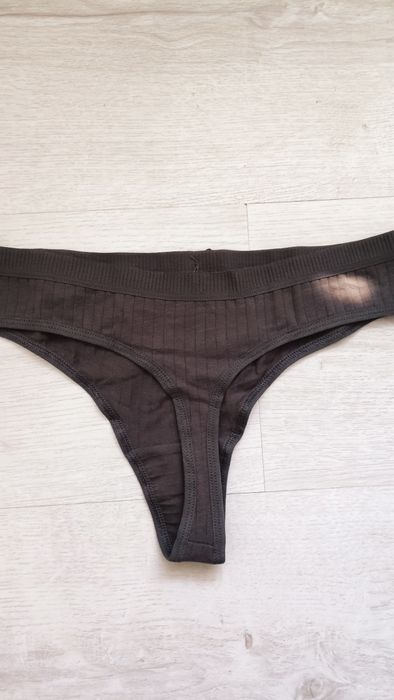 Stringi damskie brązowe L/XL 95% bawełny